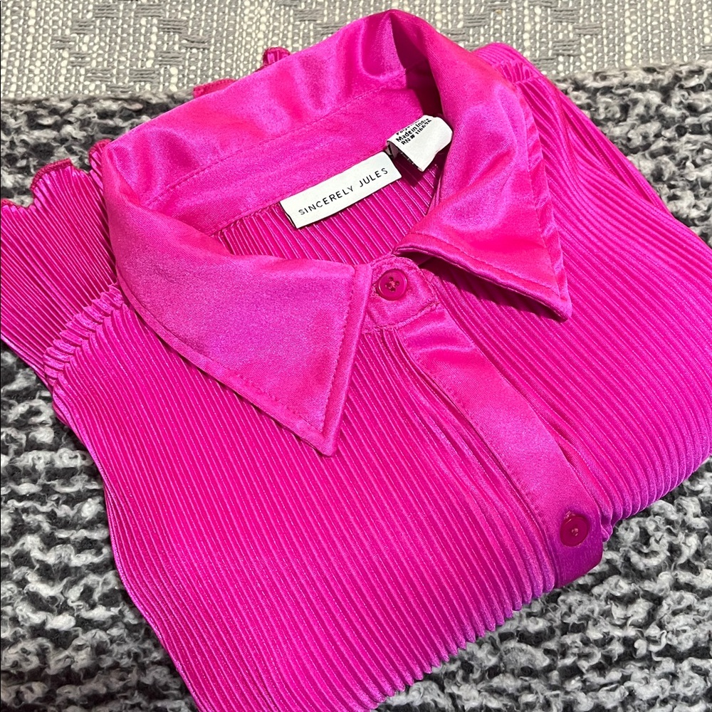 Sincerely Jules Fuchsia Pleated Dress - Picture 4 of 13